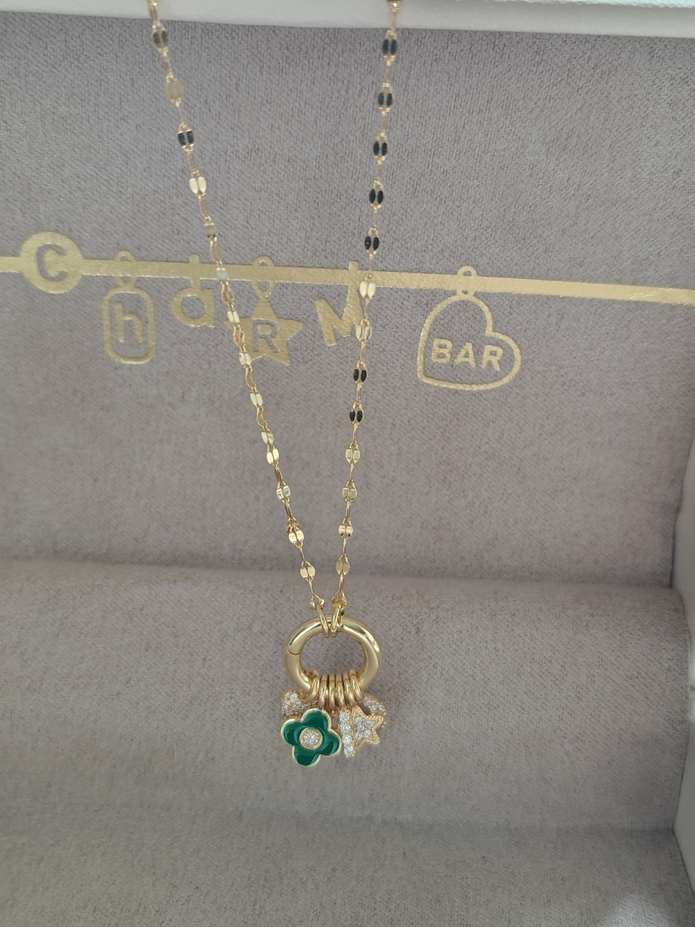 14K Gold Plated Charm Bar Customizable Necklace